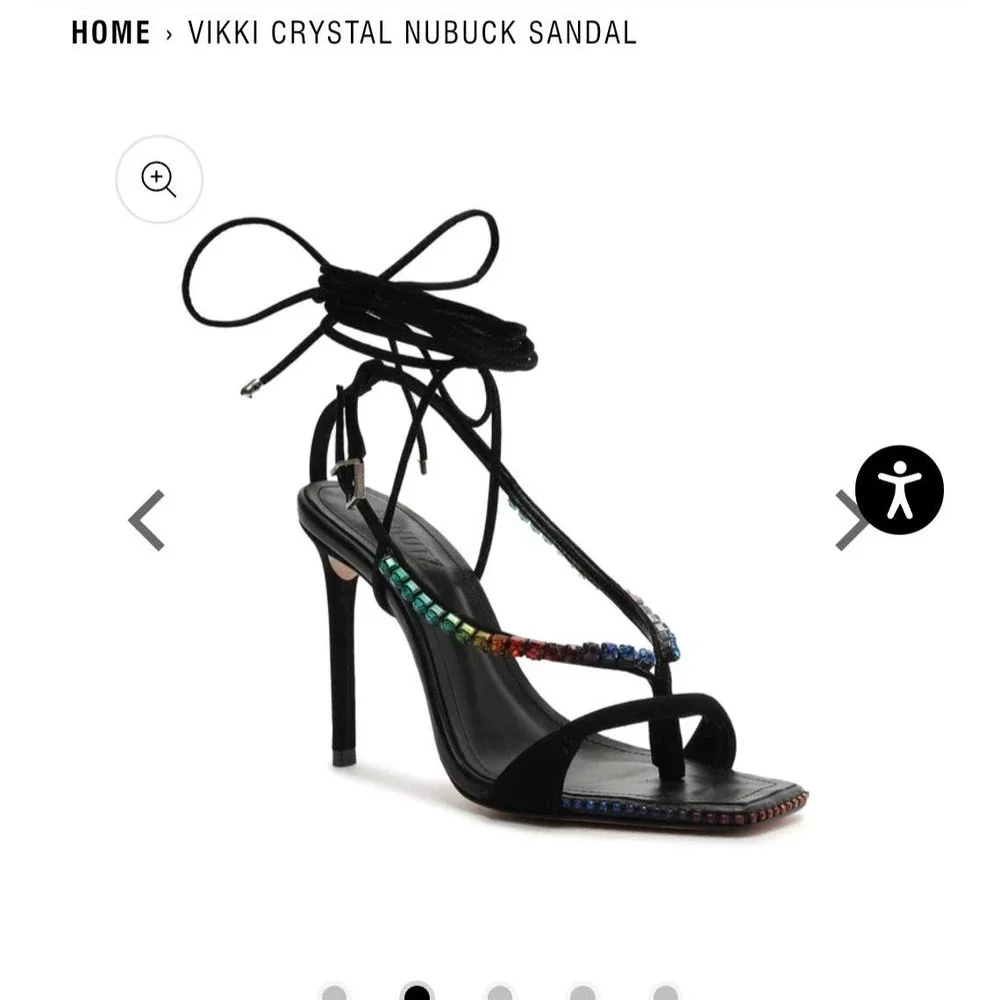 Schutz Vicki crystal leather sandals‎